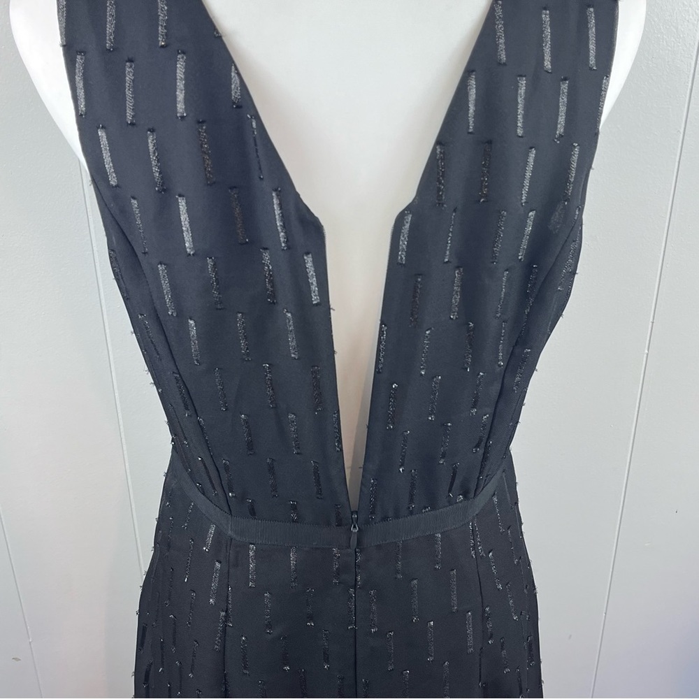 NWT Banana Republic Elegant Metallic Black Chiffon Dress • Size 8 - Picture 10 of 15